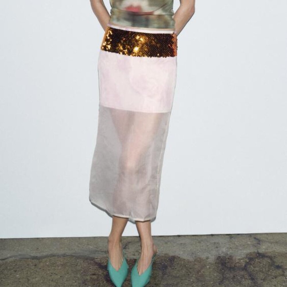 NWT SEQUIN ORGANZA SKIRT LIMITED EDITION